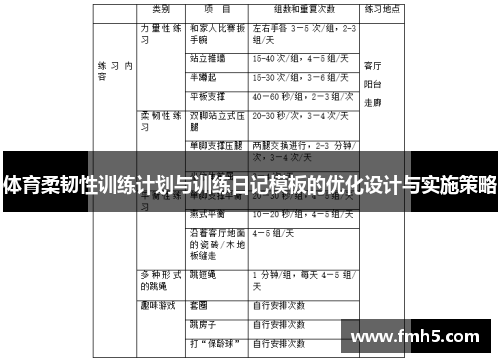 体育柔韧性训练计划与训练日记模板的优化设计与实施策略